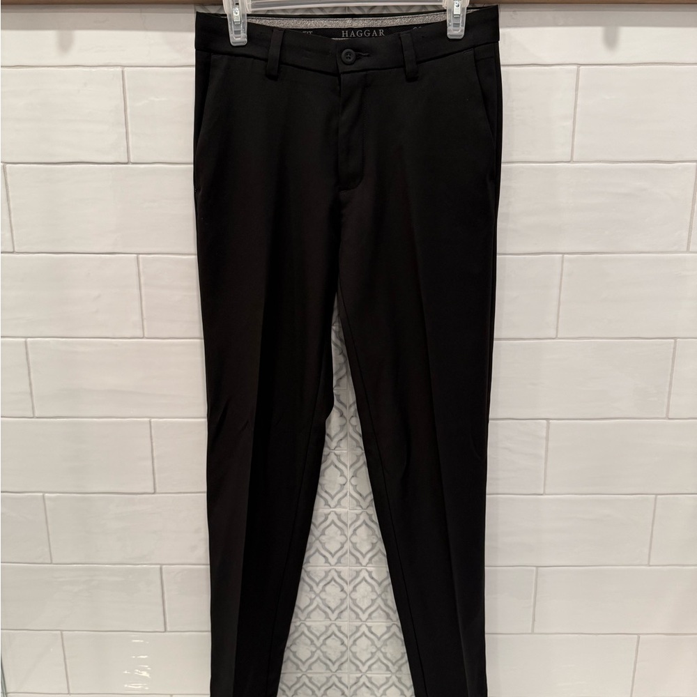 Haggar Men's Classic Black Formal Trousers